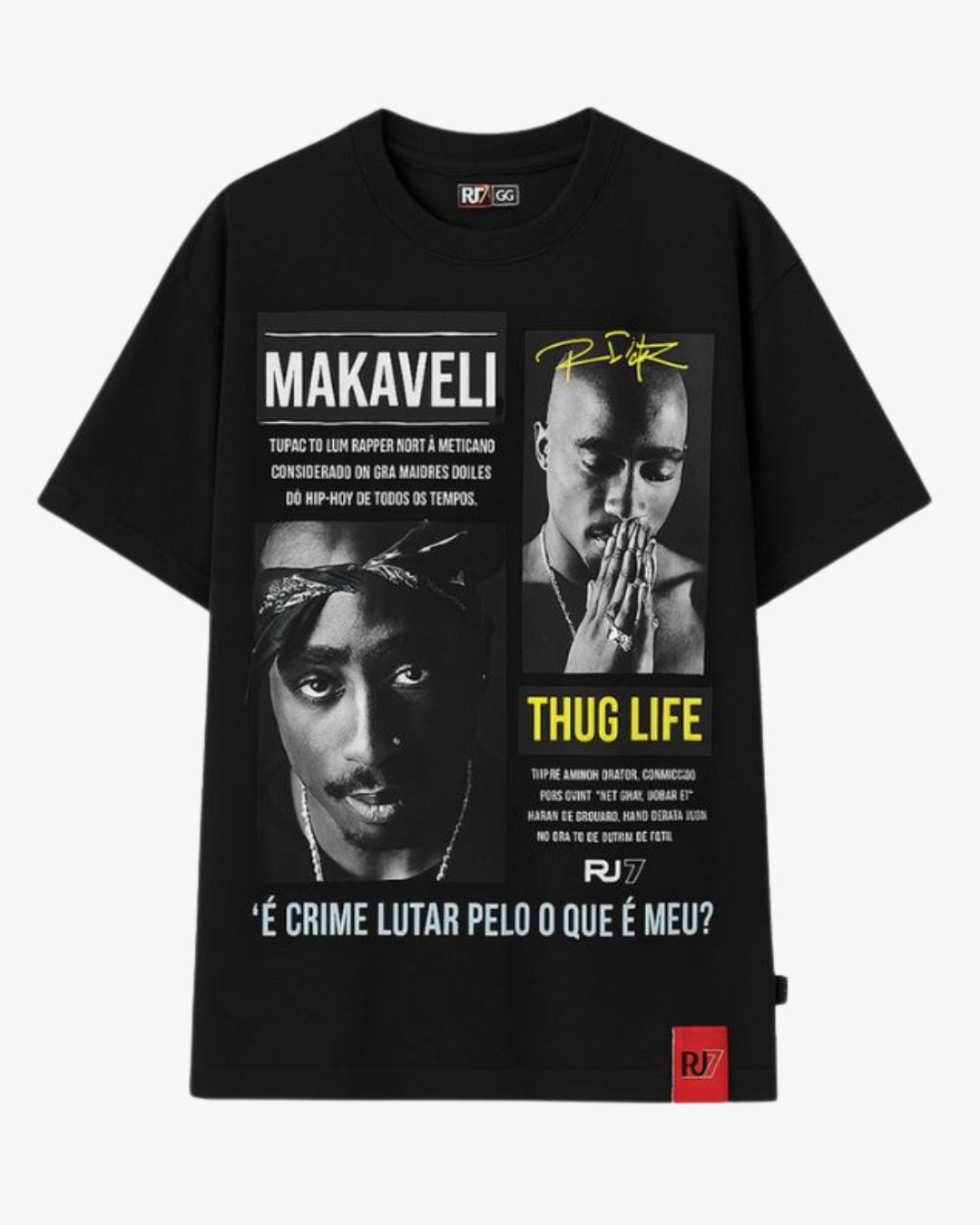 Camiseta oversized preta tupac makiaveli (2)